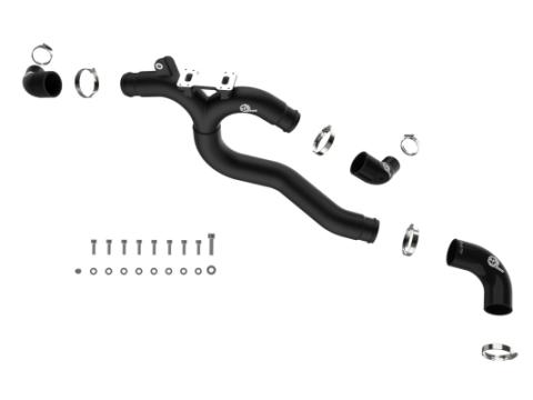 BladeRunner 2-1/2 Inch to 3 Inch Aluminum Hot-Side Charge Pipe Black Genesis G70 19-26 V6-3.3L (tt) aFe Power