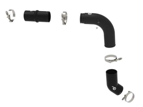 BladeRunner 2-1/2 Inch to 3 Inch Aluminum Hot-Side Charge Pipe Black Ram Diesel Trucks 25-26 L6-6.7L (td) aFe Power