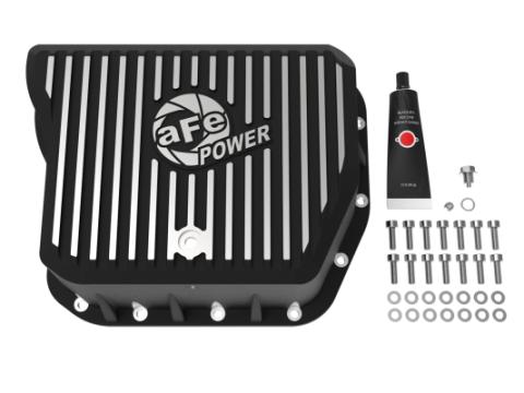 Pro Series Transmission Pan Black w/ Machined Fins Dodge Diesel Trucks 94-07 L6-5.9L (td) aFe Power