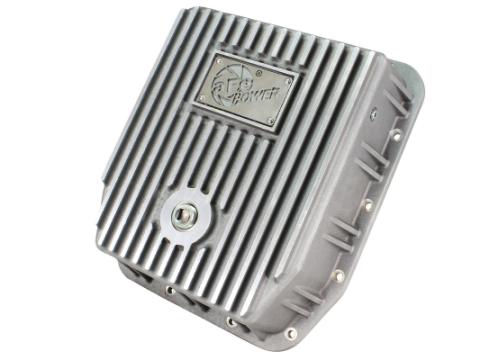 Street Series Transmission Pan Raw w/ Machined Fins Ford Trucks 93-08 aFe Power