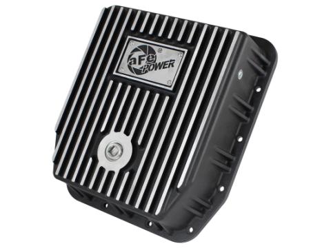 Pro Series Transmission Pan Black w/ Machined Fins Ford Trucks 93-08 aFe Power