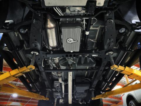 Street Series Transmission Pan Black w/ Machined Fins GM Trucks/SUVs 20-26 L6-3.0L (td) LM2/LZ0 (10L80 Transmission) aFe Power