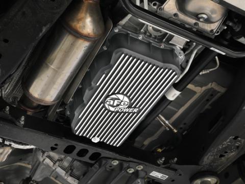 Street Series Transmission Pan Black w/ Machined Fins GM Trucks/SUVs 20-26 L6-3.0L (td) LM2/LZ0 (10L80 Transmission) aFe Power