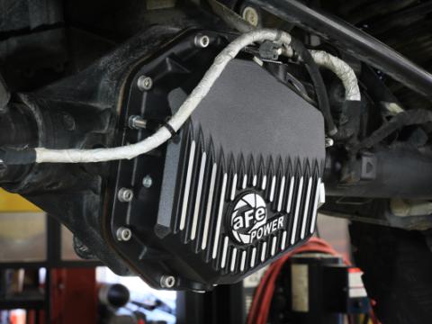 Pro Series Rear Differential Cover Black w/ Machined Fins Ford Bronco Raptor 22-26 V6-3.0L (tt) aFe Power