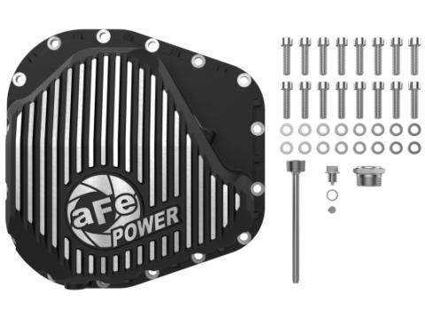 Pro Series Rear Differential Cover Black w/ Machined Fins Ford F-250/350 23-26 V8 (Sterling 11.6) aFe Power