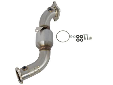 Twisted Steel Downpipe 3 Inch 304 Stainless Steel w/ Cat Cadillac Ats 13-19 / Chevy Camaro 16-19 L4-2.0L (t) aFe Power