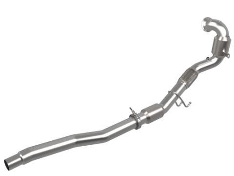 Twisted Steel Downpipe 3 Inch 304 Stainless Steel w/ Cat Volkswagen Golf R 15-19 L4-2.0L (t) aFe Power