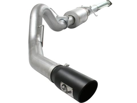 Atlas 4 Inch Aluminized Steel Cat-Back Exhaust System w/ Muffler &amp; Black Tip Ford F-150 11-14 V6-3.5L (tt) aFe Power