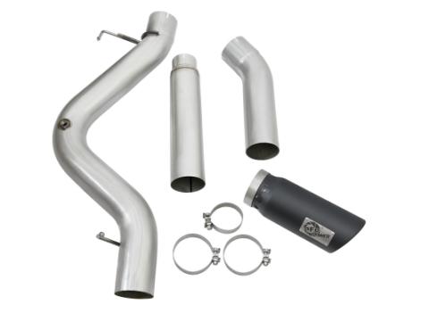 Atlas 5 Inch Aluminized Steel Dpf-Back Exhaust System w/Black Tip GM Diesel Trucks 2016 V8-6.6L (td) Lml aFe Power