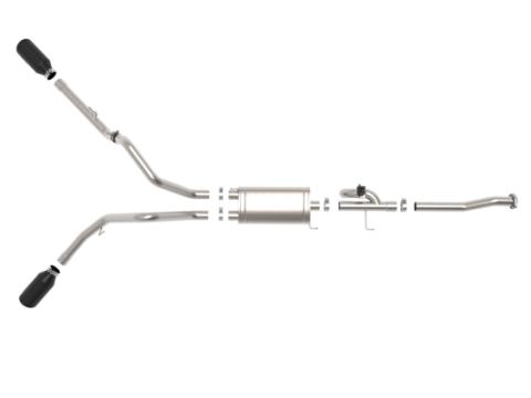 Gemini Xv 3 Inch 304 Stainless Steel Cat-Back Exhaust System w/ Cut-Out Black Ford F-150 15-20 V6-2.7L (tt)/3.5L (tt)/V8-5.0L aFe Power