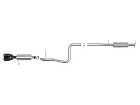 Takeda 2-1/2 Inch 304 Stainless Steel Cat-Back Exhaust System w/ Black Tip Ford Fiesta St 14-19 L4-1.6L (t) aFe Power