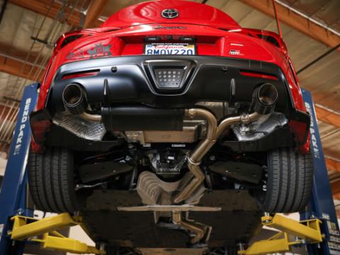 Takeda 3 Inch to 2-1/2 Inch 304 Stainless Steel Cat-Back Exhaust System w/ Black Tip Toyota Gr Supra (A90) 20-26 L6-3.0L (t) aFe Power