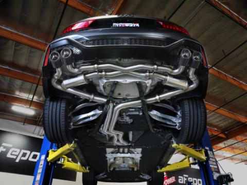 Mach Force-Xp 3 Inch to 2-1/2 Inch Stainless Steel Cat-Back Exhaust System Black Audi RS6 Avant 21-26 V8-4.0L (tt) aFe Power
