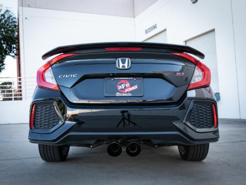 Takeda 2-1/2 Inch 304 Stainless Steel Cat-Back Exhaust System w/ Black Tips Honda Civic Si Sedan 17-20 L4-1.5L (t) aFe Power