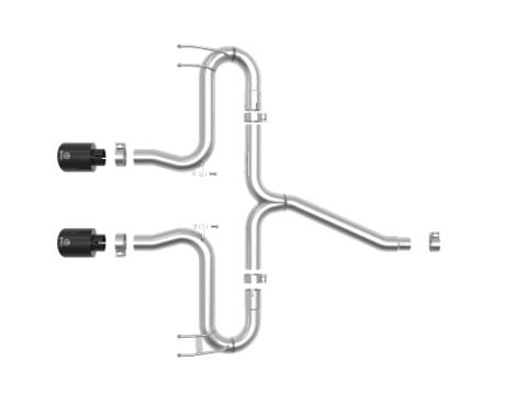 Takeda 2-1/2 Inch 304 Stainless Steel Axle-Back Exhaust System w/ Black Tips Honda Civic Sport 17-21 L4-1.5L (t) aFe Power