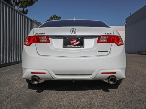 Takeda 2-1/2 Inch to 2-1/4 Inch 304 Stainless Steel Cat-Back Exhaust System Carbon Acura Tsx 09-14 L4-2.4L aFe Power
