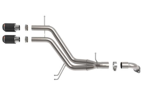 Takeda 3 Inch to 2-1/2 Inch 304 Stainless Steel Axle-Back Exhaust Carbon Fiber Tip Hyundai Veloster 13-17 L4-1.6L (t) aFe Power