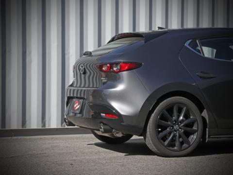 Takeda 3 Inch to 2-1/2 Inch 304 Stainless Steel Axle-Back Exhaust Carbon Fiber Tip Mazda 3 Hatchback 19-26 L4-2.5L/2.5L (t) aFe Power