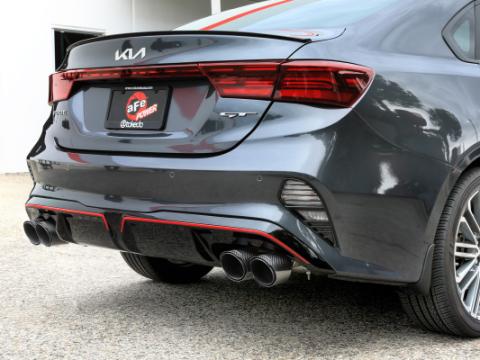 Takeda 3 Inch to 2-1/2 Inch 304 Stainless Steel Axle-Back Exhaust Carbon Fiber Tips Kia Forte GT 22-24 L4-1.6L (t) aFe Power