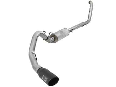 Large Bore-HD 4 Inch 409 Stainless Steel Turbo-Back Exhaust System w/ Black Tip Ford Excursion 00-03 V8-7.3L (td) aFe Power