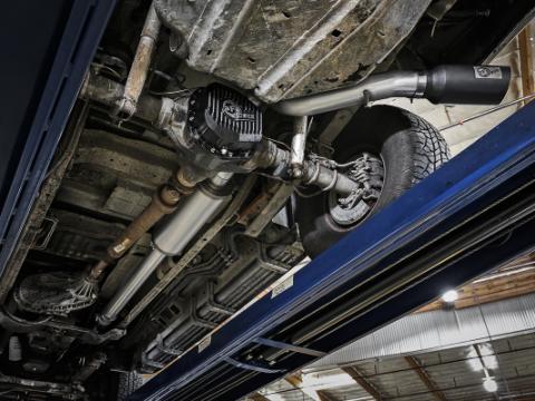 Large Bore-HD 4 Inch 409 Stainless Steel Turbo-Back Exhaust System w/ Black Tip Ford Excursion 00-03 V8-7.3L (td) aFe Power