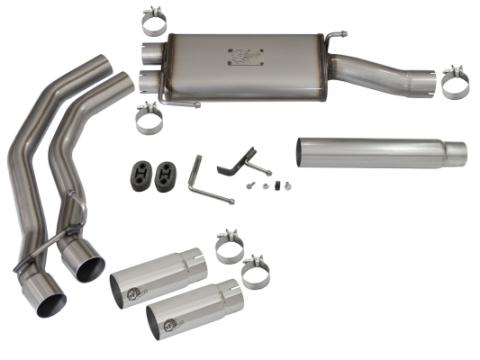 Rebel Series 3 Inch to 2-1/2 Inch 409 Stainless Steel Cat-Back Exhaust w/ Polish Tip Ford F-150 04-08 V8-4.6/5.4L aFe Power
