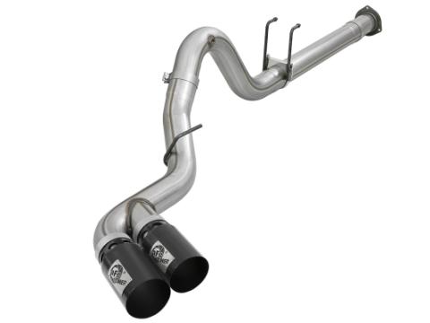 Rebel Xd Series 4 Inch 409 Stainless Steel Dpf-Back Exhaust w/Dual Black Tips Ford Diesel Trucks 15-16 V8-6.7L (td) aFe Power