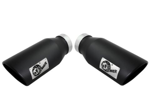 Large Bore-HD 4 Inch 409 Stainless Steel Dpf-Back Exhaust System w/Black Tip Ford Diesel Trucks 15-16 V8-6.7L (td) aFe Power