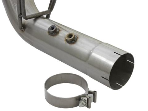 Large Bore-HD 4 Inch 409 Stainless Steel Dpf-Back Exhaust System w/Dual Black Tips GM Diesel Trucks 17-19 V8-6.6L (td) L5P aFe Power
