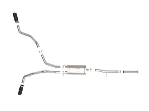 Apollo GT Series 3 Inch Cat-Back Exhaust System w/ Dual Rear-Side Exit Black Tips GM Trucks 09-18 V6-4.3L/V8-4.8/5.3L aFe Power