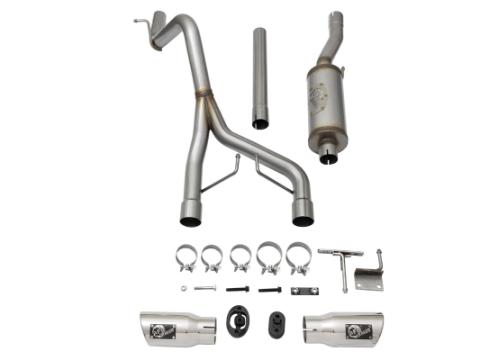 Rebel Series 2-1/2 Inch 409 Stainless Steel Cat-Back Exhaust System w/Polished Tip Jeep Wrangler (JK) 2/4 Door 07-18 V6-3.6L/3.8L aFe Power