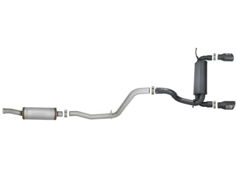 Rebel Series 2-1/2 Inch 409 Stainless Steel Cat-Back Exhaust System w/ Black Tips Jeep Wrangler (Jl) 18-26 V6-3.6L aFe Power