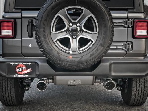 Rebel Series 2-1/2 Inch 409 Stainless Steel Cat-Back Exhaust w/ Polished Tips Jeep Wrangler (Jl) 18-26 V6-3.6L aFe Power
