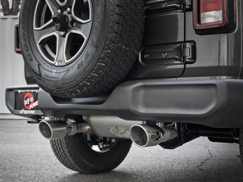 Rebel Series 2-1/2 Inch 409 Stainless Steel Cat-Back Exhaust w/ Polished Tips Jeep Wrangler (Jl) 18-26 V6-3.6L aFe Power