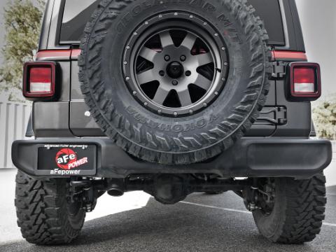 Mach Force-Xp 2-1/2 Inch 409 Stainless Steel Axle-Back Hi-Tuck Exhaust Black Jeep Wrangler (Jl) 18-26 V6-3.6L aFe Power