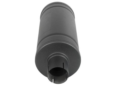 Mach Force-Xp 409 Stainless Steel Muffler w/ High-Temp Metallic Black finish 2-1/2 Inch ID Inlet &amp; Outlet Center/Center 14 Inch L x 6 Inch Dia. aFe Power