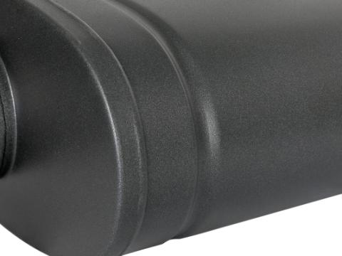 Mach Force-Xp 409 Stainless Steel Muffler w/ High-Temp Metallic Black finish 3 Inch ID Center/Offset x 11 Inch W x 5 Inch H x 22 Inch L - Oval Body - Black aFe Power