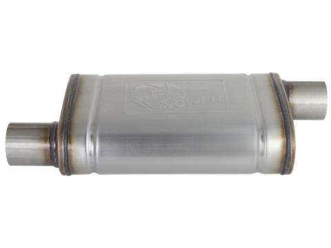 Mach Force-Xp 409 Stainless Steel Muffler 2-1/2 Inch ID Offset/Offset x 9 Inch W x 4 Inch H x 14 Inch L - Oval Body aFe Power