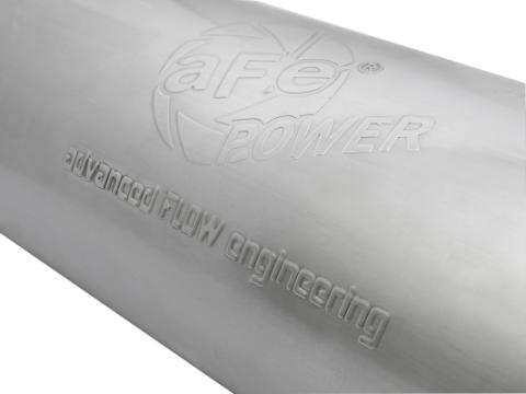 Saturn 4S 409 Stainless Steel Muffler 4 Inch ID Center/Center x 8 Inch Dia. x 30 Inch Oal - Round Body aFe Power