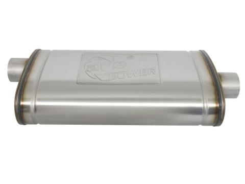 Mach Force-Xp 304 Stainless Steel Muffler 3 Inch Inlet (Center) / 3 Inch Outlet (Off-Center) x 22 Inch L x 11 Inch W x 5 Inch H aFe Power