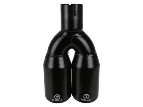 Takeda 304 Stainless Steel Clamp-on Exhaust Tip Black 2-1/2 Inch Inlet x 3-1/2 Inch Outlet X 12 Inch L aFe Power