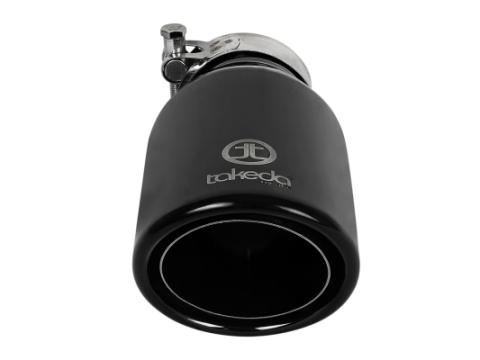 Takeda 409 Stainless Steel Clamp-on Exhaust Tip Black 2-1/2 Inch Inlet x 4 Inch Outlet x 8 Inch L aFe Power