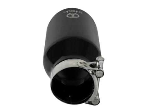 Takeda 409 Stainless Steel Clamp-on Exhaust Tip Black 2-1/2 Inch Inlet x 4 Inch Outlet x 8 Inch L aFe Power