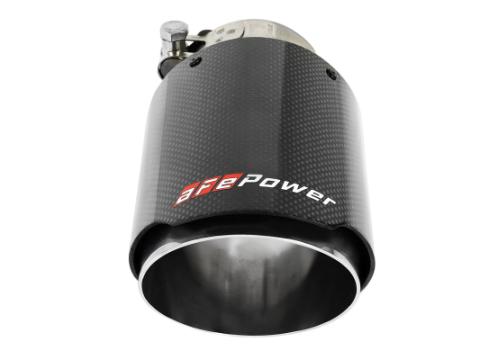 Mach Force-Xp 304 Stainless Steel Clamp-on Exhaust Tip Carbon Fiber 2-1/2 Inch Inlet x 4 Inch Outlet x 7 Inch L aFe Power