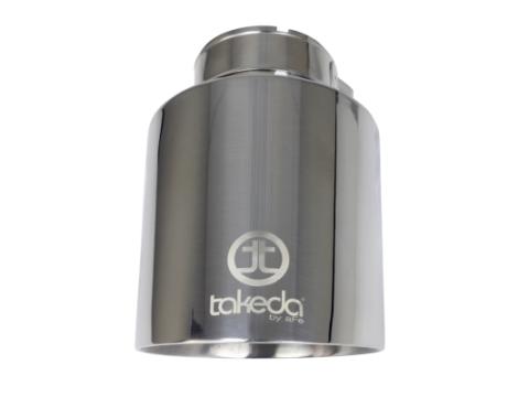 Takeda 304 Stainless Steel Clamp-on Exhaust Tip Polished 2-1/2 Inch Inlet x 4-1/2 Inch Outlet x 7 Inch L aFe Power