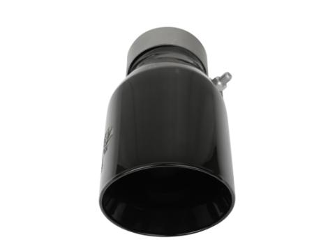 Mach Force-Xp 304 Stainless Steel Clamp-on Exhaust Tip Black 3 Inch Inlet x 4-1/2 Inch Outlet x 9 Inch L Bolt On aFe Power