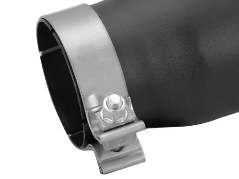 Mach Force-Xp 409 Stainless Steel Clamp-on Exhaust Tip Black Left Side Exit 3-1/2 Inch Inlet x 4-1/2 Inch Outlet x 12 Inch L aFe Power
