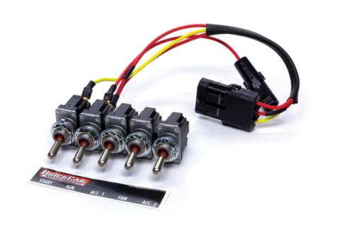 Switch Assembly No Plate, Weatherproof Start Switch, Ignition Switch, 3 Accessory Switches QuickCar Racing Products