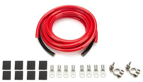 Battery Cable Kit 2 Gauge, 15 Foot Red and 2 Foot Black, 8 Ring Terminals, Top Posts QuickCar Racing Products