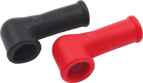 Terminal Boots 2 Gauge, Red &amp; Black, Pair QuickCar Racing Products